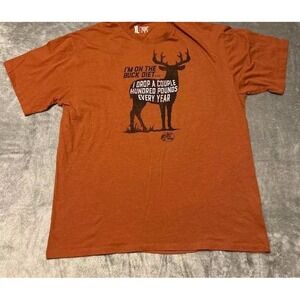 Bass Pro Shops Tshirt  Men's XL Orange " I'm On The Buck‎ Diet"